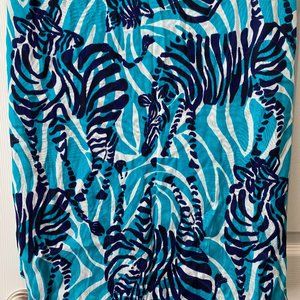 Lilly Pulitzer Oversized Scarf In Blue Zebra Print